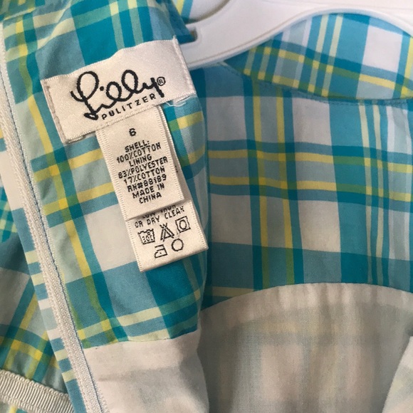 Lilly Pulitzer girls size 6 blue plaid dress - Picture 3 of 7